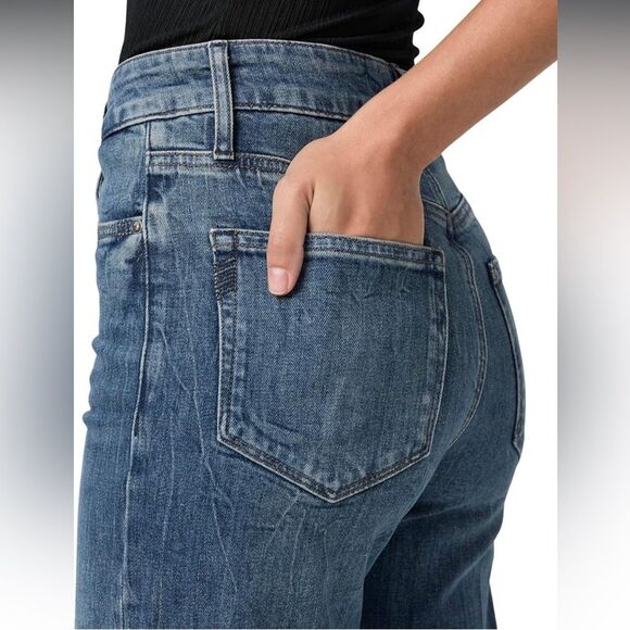 PAIGE Sasha crystal embellished high rise straight leg jeans in Laurena, size 28 - Picture 5 of 12